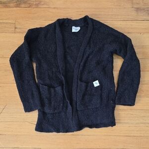 Abercrombie Kids Black Knitted Cardigan Sweater With Front Pockets Size S 5/6
